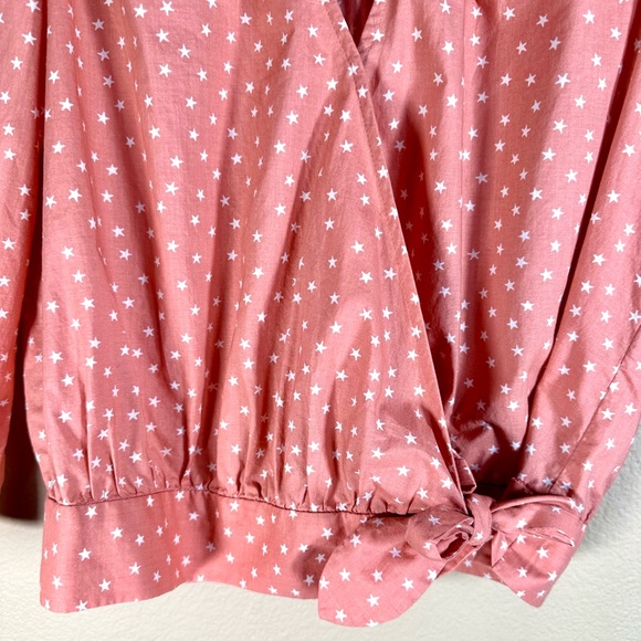 Madewell Wrap Top Peach Star Print - Picture 5 of 5